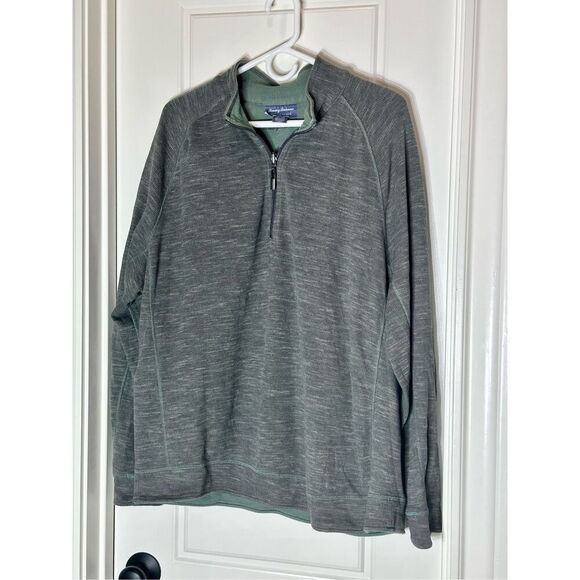 Tommy Bahama men’s reversible green/gray 1/4 zip sweatshirt size XL - Picture 1 of 10